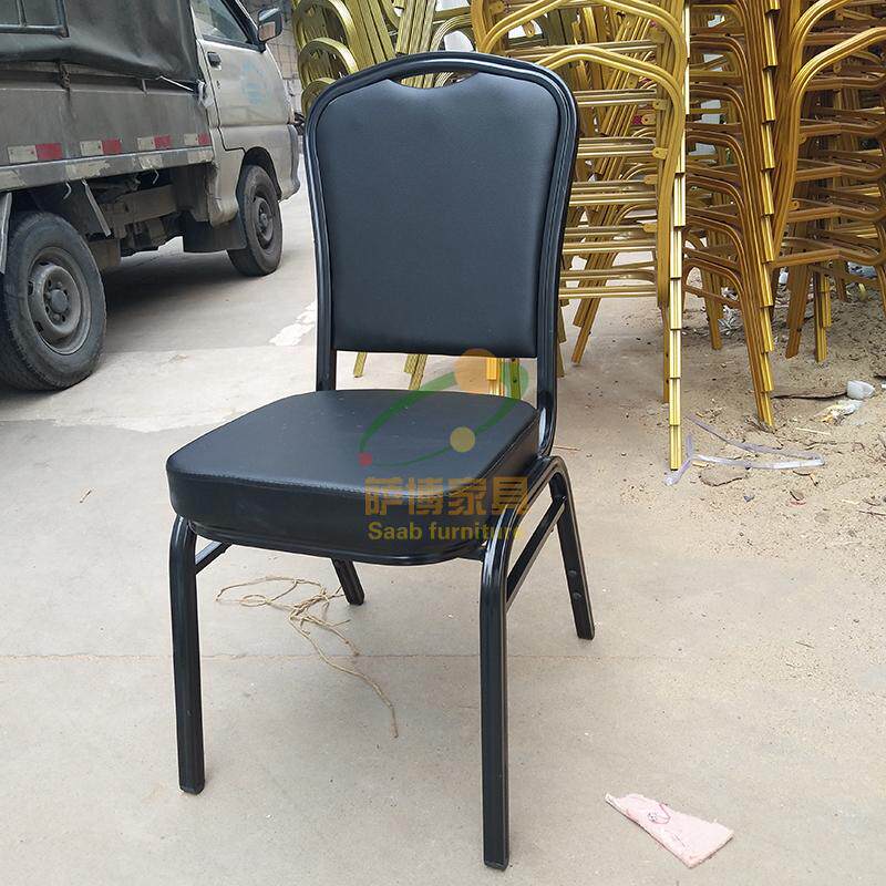 Aluminum Alloy Iron Art Black Banquet Chair Sleeve White Red Hotel Chair General Chair Cover Round High Back Restaurant Dining Chair