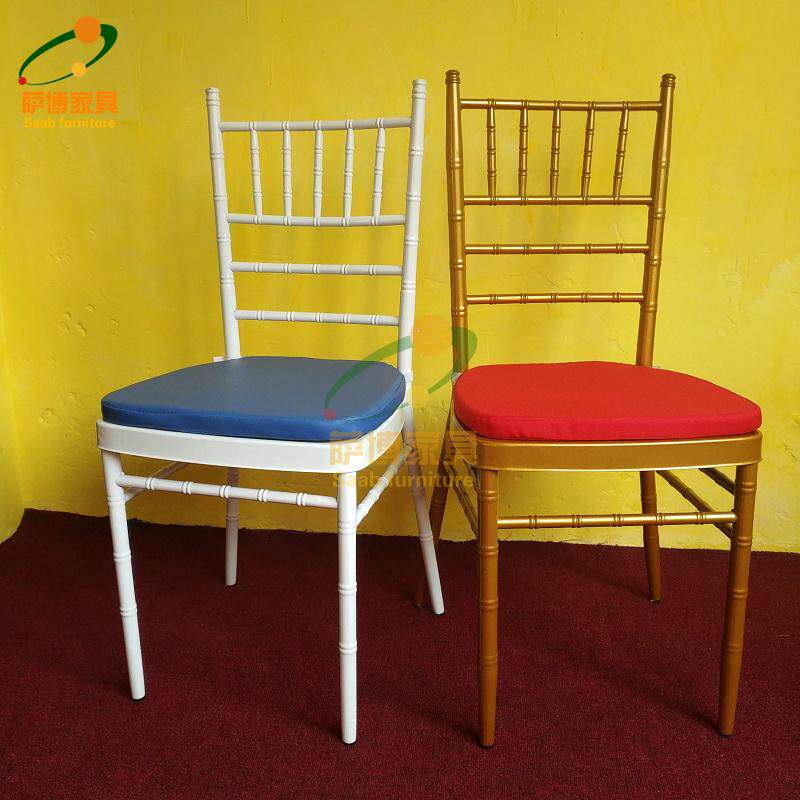 Outdoor Wedding Chair Cover Black Gold White Cushion Bamboo Chair Wedding Chair Aluminum Alloy Back Chair Dining Chair