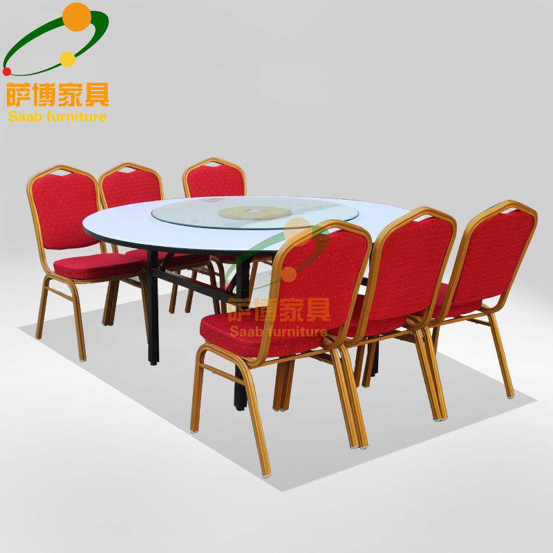 Hotel restaurant Hotel banquet table high folding large round table conference table long table simple modern dining table and chair combination