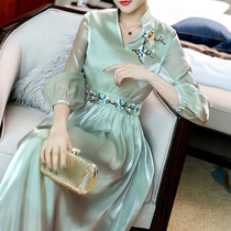 Cheongsam modified version dress Chinese style womens style 2021 fashion temperament slim Chinese style big place Hanfu