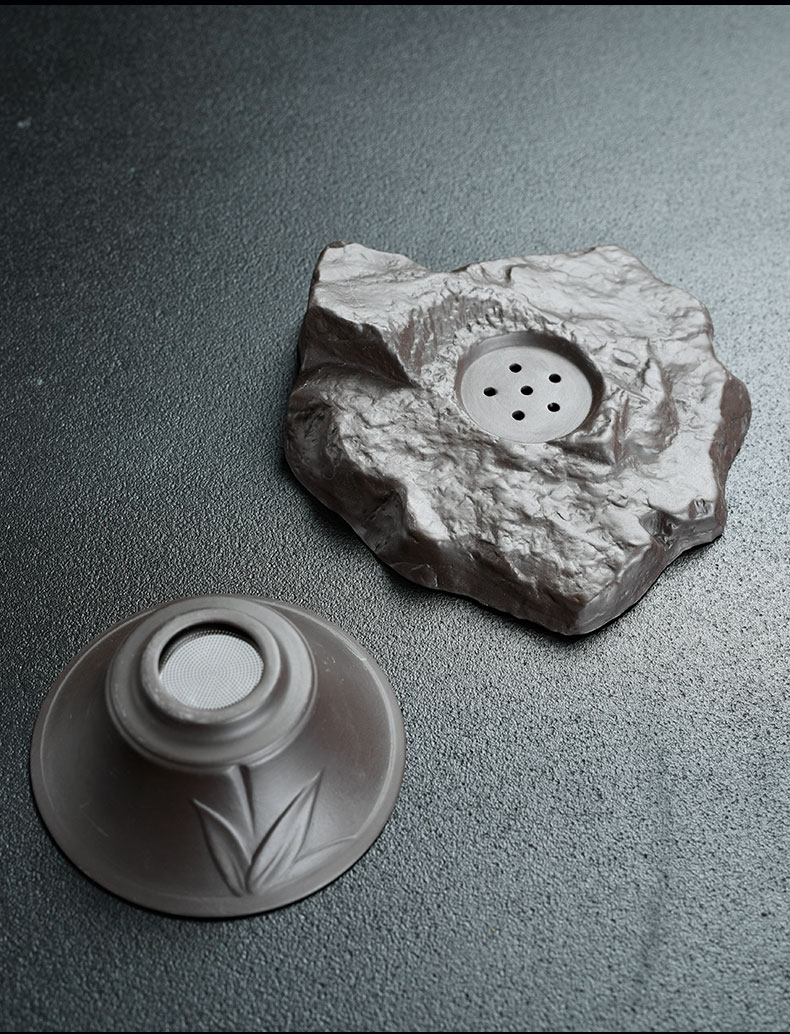 Old &, lotus rose violet violet arenaceous mud kung fu tea set the teapot GaiWanCha sea cups whole household gift box