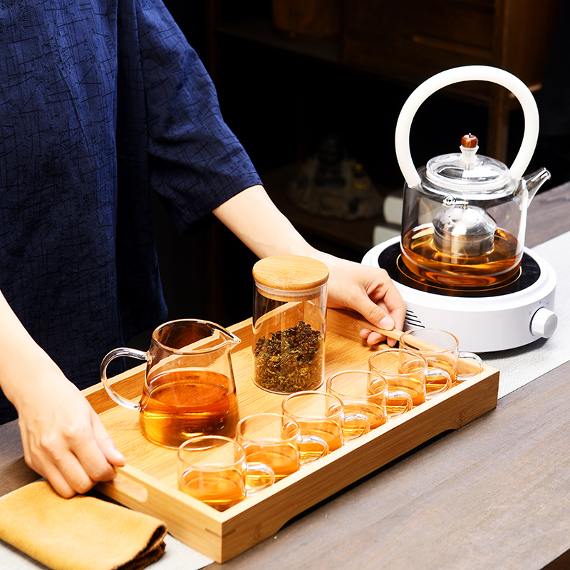 Old glass at lattice girder tank filter kettle the pot of household cooking tea, the electric TaoLu kung fu tea set