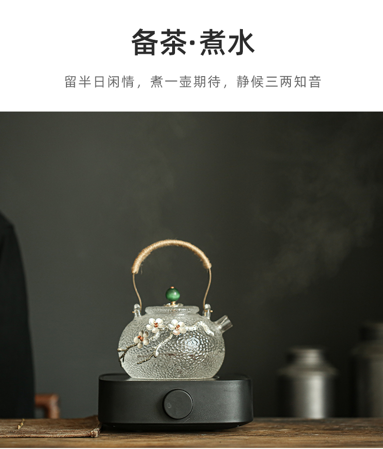 Old looks at doug contracted household square high - power electric TaoLu boiled tea stove glass kettle boil tea, small