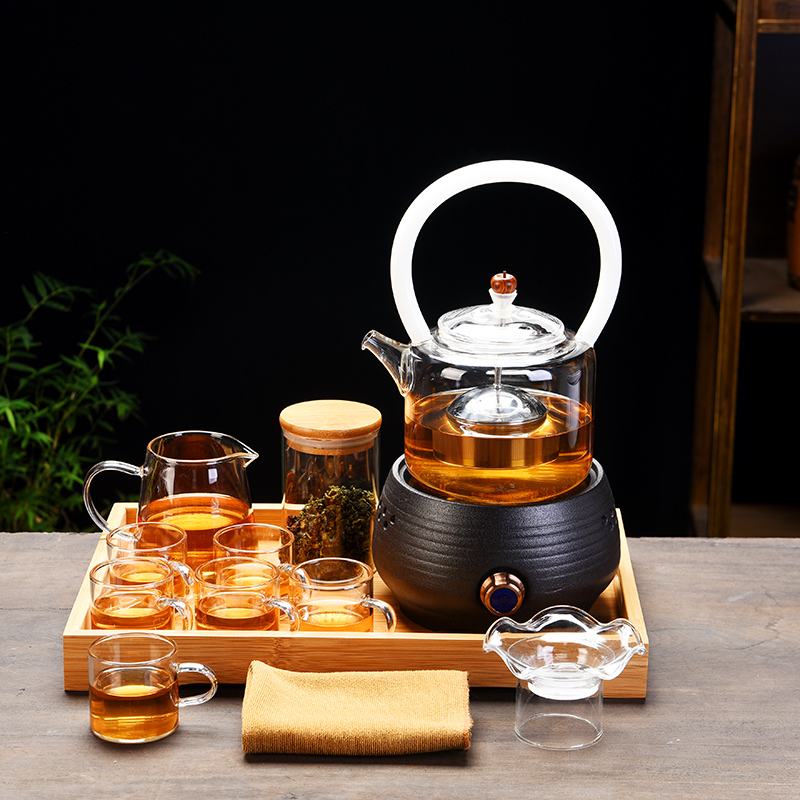 Old glass at lattice girder tank filter kettle the pot of household cooking tea, the electric TaoLu kung fu tea set