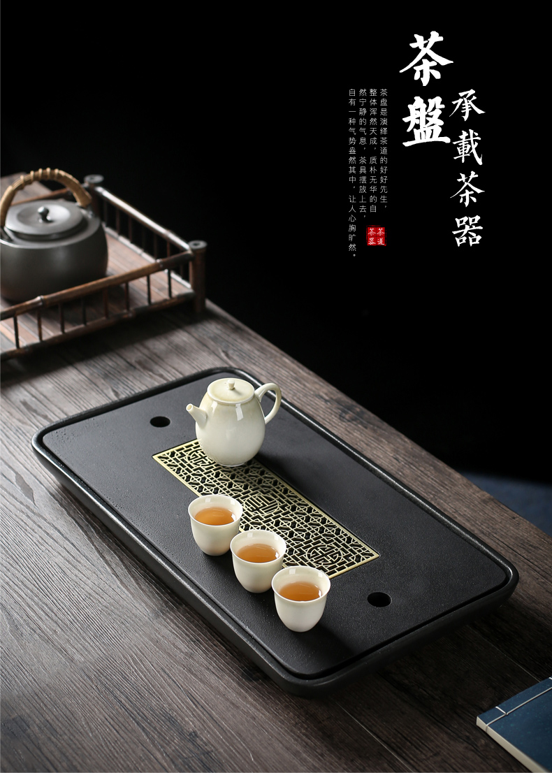 Old &, sharply stone tea tray household water dry tea sets of kung fu tea tea set stone sea I and contracted tray