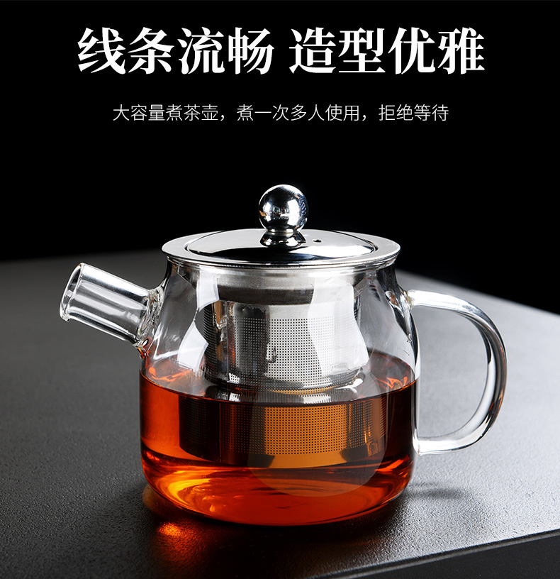 Old kung fu tea set at the grid suit household contracted and I high - temperature thickening glass teapot teacup tea tray type