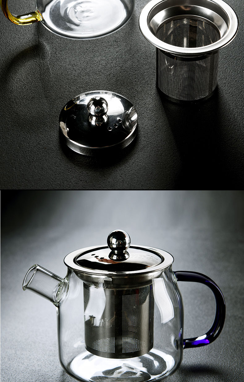 Old &, high temperature hold can be boiled glass teapot tea set household double insulation cup tea tea tray tray