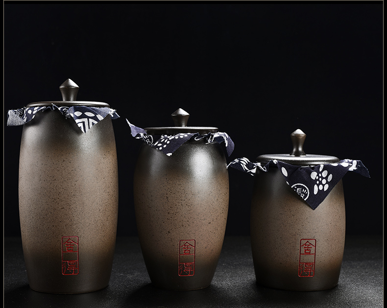 Old &, coarse pottery to caddy fixings Japanese ancient ceramic POTS trumpet in bulk storage tanks receives tea boxes