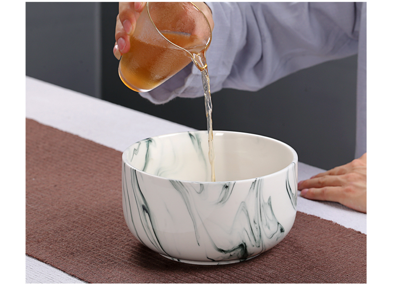 Old &, ceramic large tea wash jade porcelain cup straight for wash bowl kung fu tea accessories writing brush washer water meng tea boat