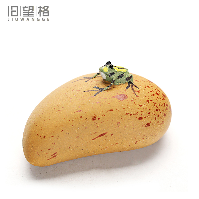 & old kung fu tea tea accessories purple small tea pet frog spraying tea play pumpkin gourd vegetable furnishing articles