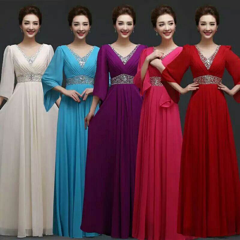 2023 New Women's Chorus Dress Chorus Performance Clothes Long Skirt Host Elegant and Attractive Evening Dress Long Style