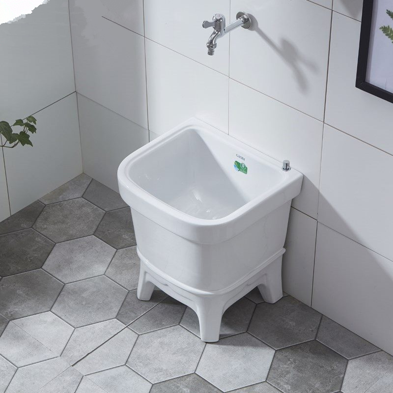 Ceramic Wash Mop Pool Balcony Makeup Room Home Floor Type Mop Pool Basin Automatic Sewer Pier Pool Nursery