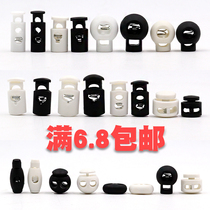 Plastic spring buckle Elastic adjustment buckle Button tightening buckle Fixed rope buckle Wear rope buckle Pigs nose buckle Hanging clock buckle Buckle
