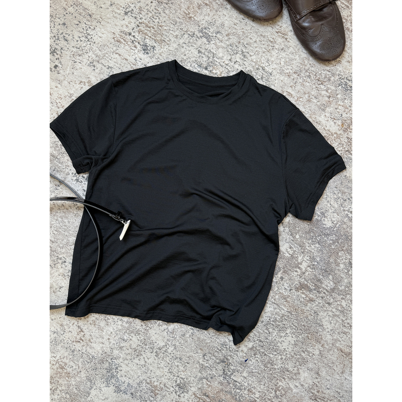 Carl Wang Machine Washable Sande 15.03 Micron Ultra-Fine Merino Wool Body-Shaping Puff Sleeve Short-Sleeve Top Carl Wang Machine Washable Sande 15.03 Micron Ultra-Fine Merino Wool Body-Shaping Puff Sleeve Short-Sleeve Top