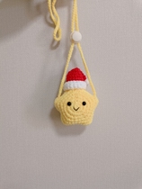 Crochet wool knitting Christmas luminous star pet pendant dog and cat holiday pendant luminous doll