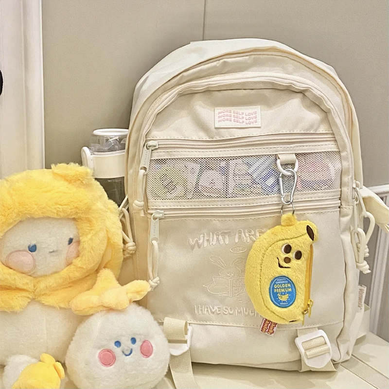 VANWALK cheese milk sugar double shoulder bag Runaway School Bag Sports Street Wind Big Capacity Student Travel bag