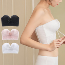 Strapless underwear womens big breasts show small gathering non-slip bra on the top of the wedding dress summer off-the-shoulder thin invisible bra