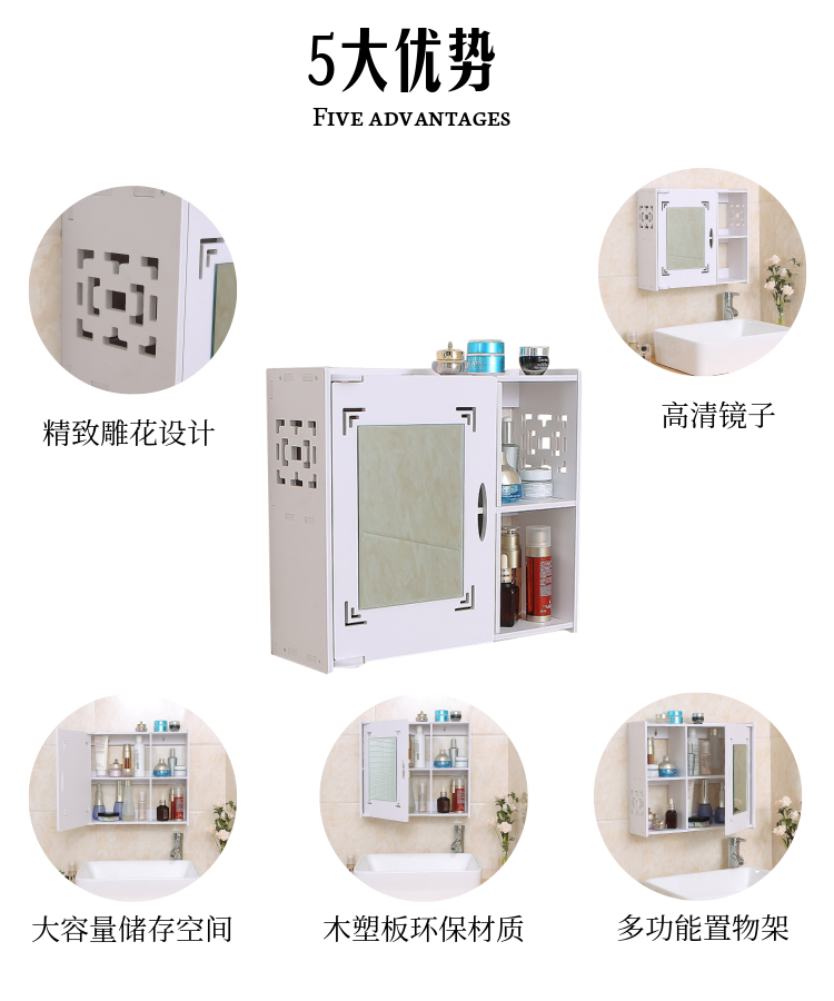 Gương tủ phòng tắm đục lỗ tủ gương phòng tắm bệ rửa vệ sinh ký túc xá treo tường gương kệ treo tường tủ gương phòng tắm caesar tủ gương nhà tắm thông minh