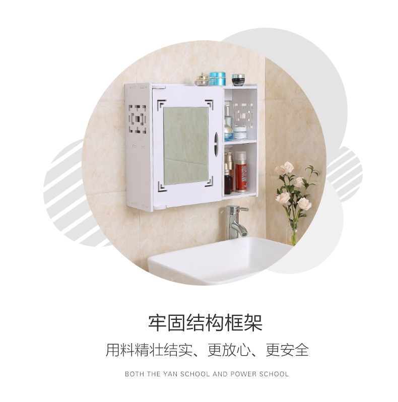 Gương tủ phòng tắm đục lỗ tủ gương phòng tắm bệ rửa vệ sinh ký túc xá treo tường gương kệ treo tường tủ gương phòng tắm caesar tủ gương nhà tắm thông minh