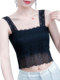 Lace suspender tube top for women, thin inner layer, anti-exposure, wrapped chest, summer new style, short navel-baring vest, trendy