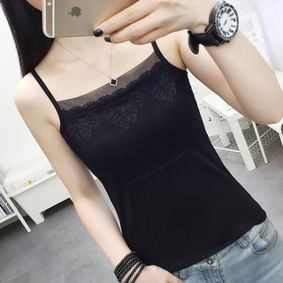 Lace-Trimmed Modal Cotton Camisole for Women, 2025 Spring/Summer, White, Suitable for Pairing with Suits, Slim-Fit Summer Base Shirt