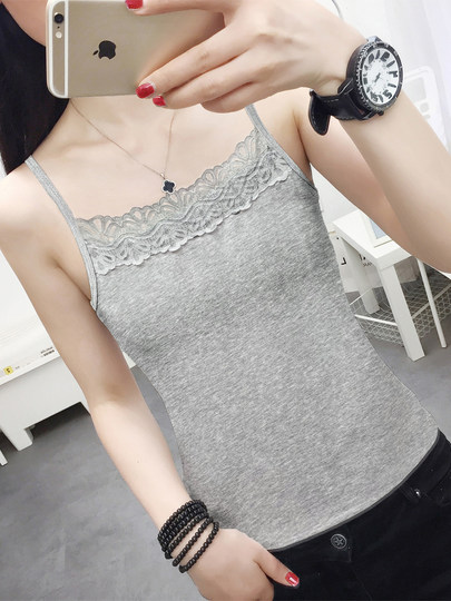 Small camisole for women, white design, versatile suit, summer lace bottoming shirt, white high-end top