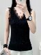 Sexy lace V-neck camisole women's 2025 spring and summer new sequined slim-fitting bottoming shirt sleeveless top