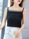 Lace camisole for beautiful women to wear on the back, spring and summer white summer camisole for women, cotton slim-fitting top inside