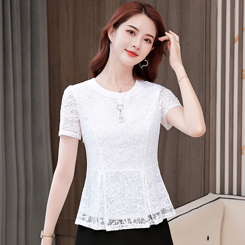 Early Summer New Fashion Women's Lace Blouse, Stylish and Age-Reducing Base Shirt, Beautiful and Unique Top, Versatile and Elegant Blouse