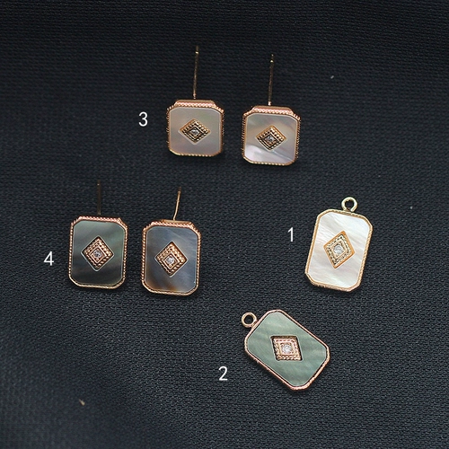 Медные квадратные натуральные серьги, подвеска, аксессуар, аксессуары, золото 14 карат, простой и элегантный дизайн, DIY