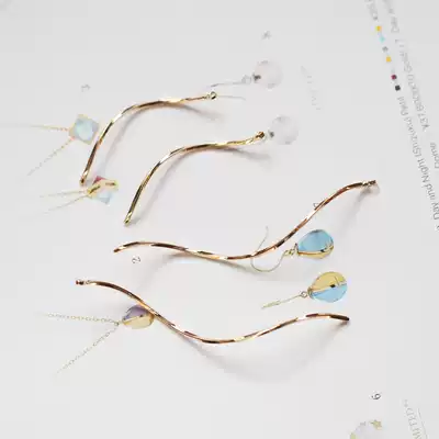 Upgrade Upgrade 14K gold copper plated real gold wild cut flower three-dimensional wave long line pendant pendant DIY accessories