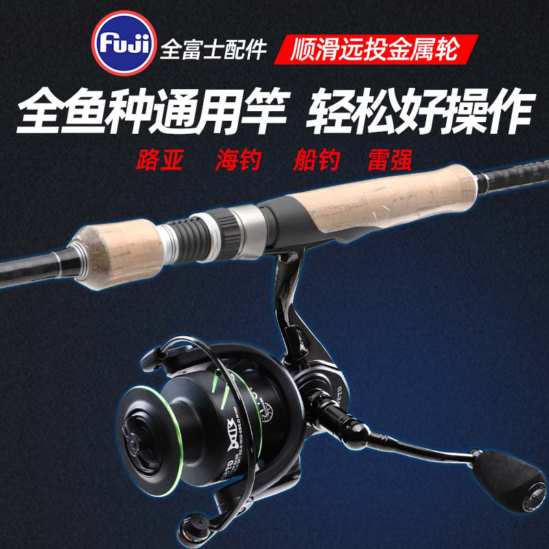 Luya pole set fuji accessories Japan imported carbon straight handle reel sea pole