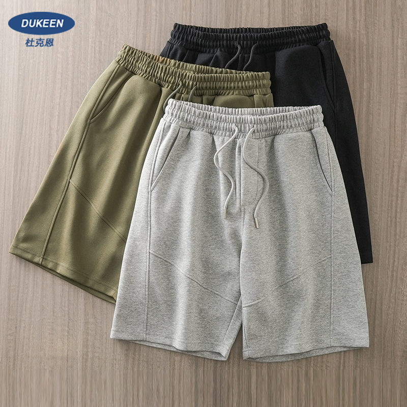 American Style 360g Heavyweight Casual Shorts for Men, Summer 2026 New Sports Mid-Length Pants, Gray Sweatpants, Loose Five-Point Shorts