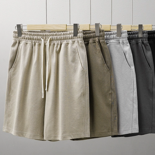 Трикотажные летние шорты, цветные штаны для отдыха, в американском стиле, свободный прямой крой