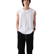 DUKEEN Pure cotton T-shirt Male Summer American Tide Card Loose Vest Sport Fitness Sleeveless sweatshirt