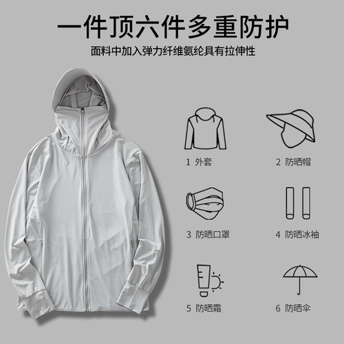 Летняя одежда для защиты от солнца с капюшоном, дорожная шелковая ветровка, мужская куртка, защита от ультрафиолета