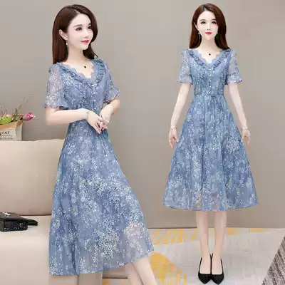 Floral dress summer dress small fairy women this year popular chiffon foreign pie age reduction skirt 2021 New