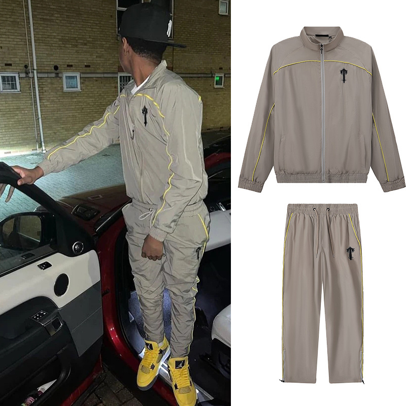 Trapstar American Niche Trendy Brand Spring and Autumn Embroidered Versatile Sports Casual Windbreaker Jacket and Pants Set