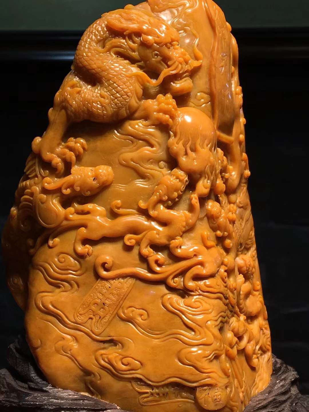 Shoushan Stone Ornament Tian Huangshi Seal Laos Stone Chicken Blood Stone Handle Pieces Office Furnishing Entrance Decoration Opening