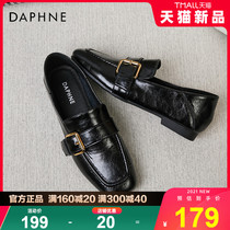Daphne womens shoes 2022 spring new genuine leather Leforshoes One foot pedal sloth shoes 100 hitch a Inn wind small leather shoes
