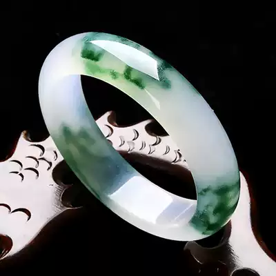 Natural A- grade ice floating jade bracelet jade color women's jade bracelet and Tian gold silk jade bracelet