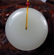 Xinjiang Hetian jade green white jade buckle pendant mens Kunlun White Jade oversized safe buckle pendant