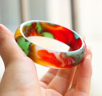 Jade bracelet natural colorful jade bracelet Xinjiang Hetian Jade gold silk jade Gobi jade bracelet jade color jade bracelet