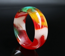 Widen Xinjiang Hetian Jade Gold Jade chicken blood floating flower Gobi jade bracelet childrens colorful floating flower jade bracelet