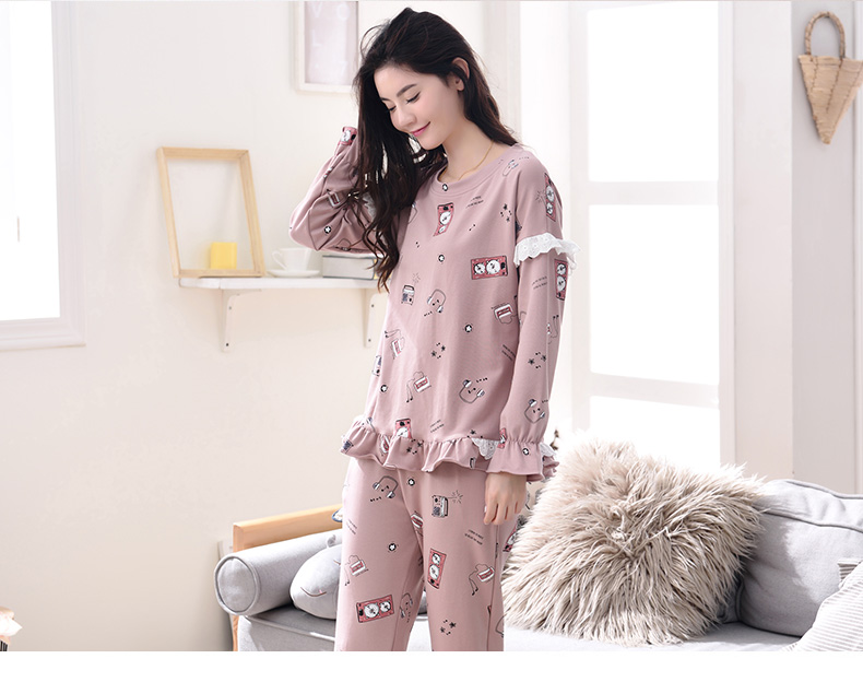 Pyjama pour femme en Coton à manches longues - Ref 2987663 Image 8