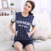 Bộ đồ ngủ mùa hè dành cho nữ Bộ đồ ngắn tay ngắn hai mảnh Hàn Quốc Cô gái tươi trẻ mùa hè Bộ đồ cotton mỏng có thể mặc những kiểu đồ bộ de thương Bên ngoài ăn mặc