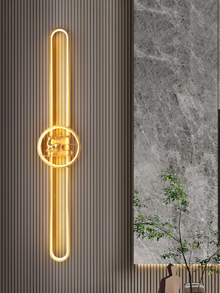 Background Wall Lamp Modern Chinese Style Living Room Bedroom Wall Lamp Stair Aisle Grille Wall Lamp