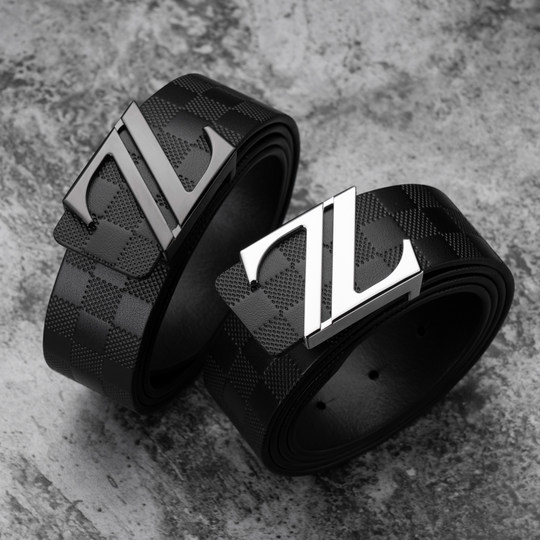 Men's Leather Belt, First Layer Cowhide, Z-Shaped Stainless Steel Buckle, Business Casual Genuine Leather Belt, Young Trendy Men