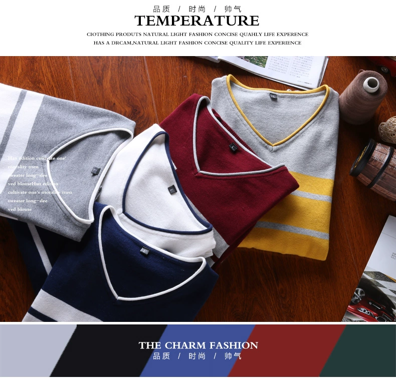 Cotton mùa thu 2019 chính thức lưu trữ cửa hàng len Hải Nam trang web chính thức mới 1 xu hướng áo len nam - Áo len