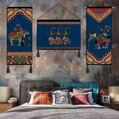 Yunnan Xishuangbanna homestay tapestry tapestry decorative painting living room background wall hanging cloth bedroom porch traditional hanging painting
